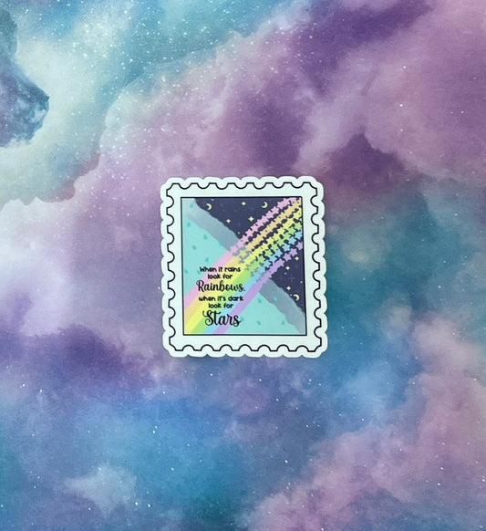 Rainbows and Stars Stamp Sticker