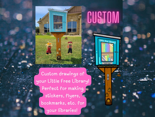 Custom Little Free Library Drawing
